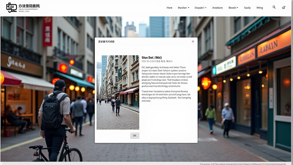 Lightbox overlay with project description panel