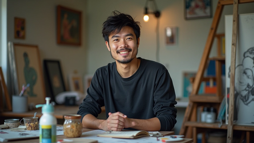 Artist studio portrait session